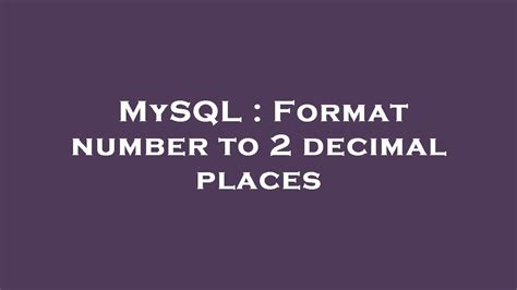 mysql format number.